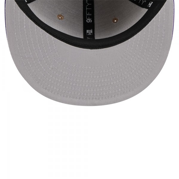 Бейсболка Los Angeles Lakers New Era Tan/Purple 2024 NBA Draft 9FIFTY Snapback