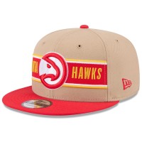 Бейсболка Atlanta Hawks New Era 2024 NBA Draft 9FIFTY - Tan/Red