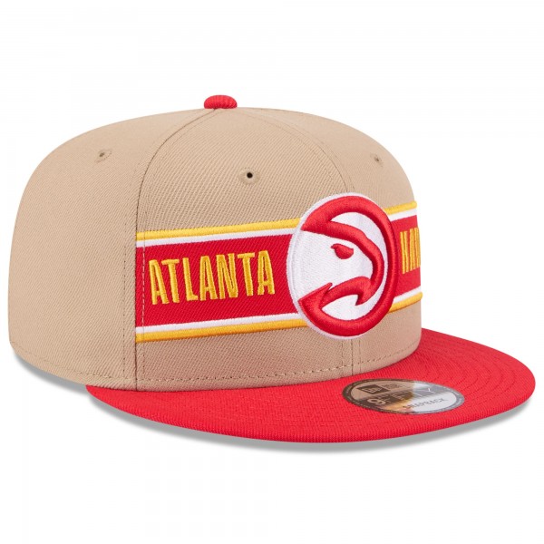 Бейсболка Atlanta Hawks New Era 2024 NBA Draft 9FIFTY - Tan/Red
