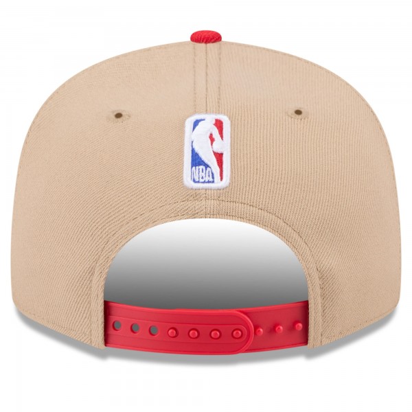 Бейсболка Atlanta Hawks New Era 2024 NBA Draft 9FIFTY - Tan/Red