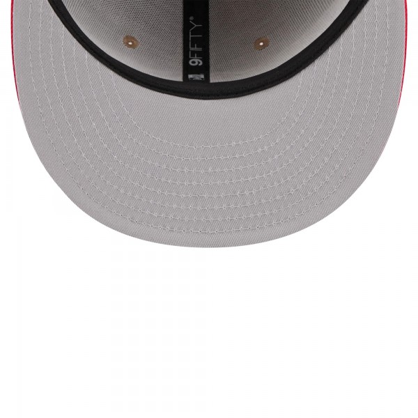 Бейсболка Atlanta Hawks New Era 2024 NBA Draft 9FIFTY - Tan/Red
