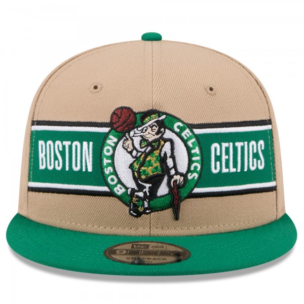 Бейсболка Boston Celtics New Era 2024 NBA Draft 9FIFTY - Tan/Kelly Green