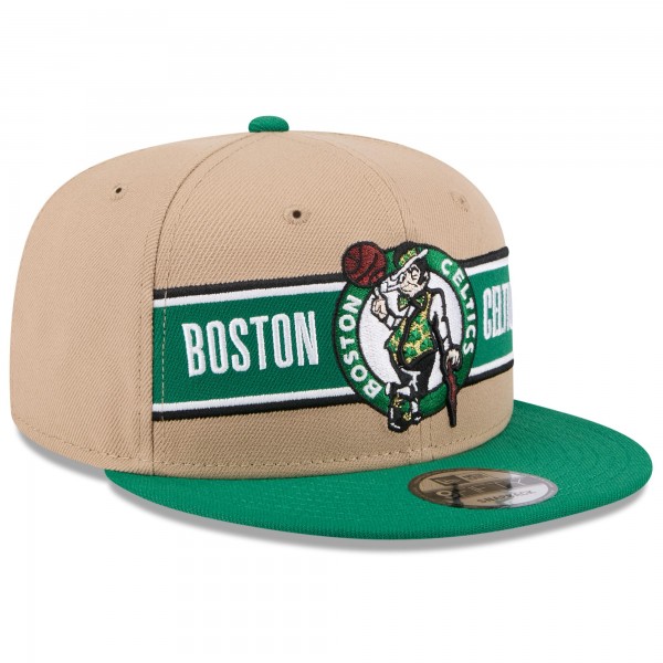 Бейсболка Boston Celtics New Era 2024 NBA Draft 9FIFTY - Tan/Kelly Green