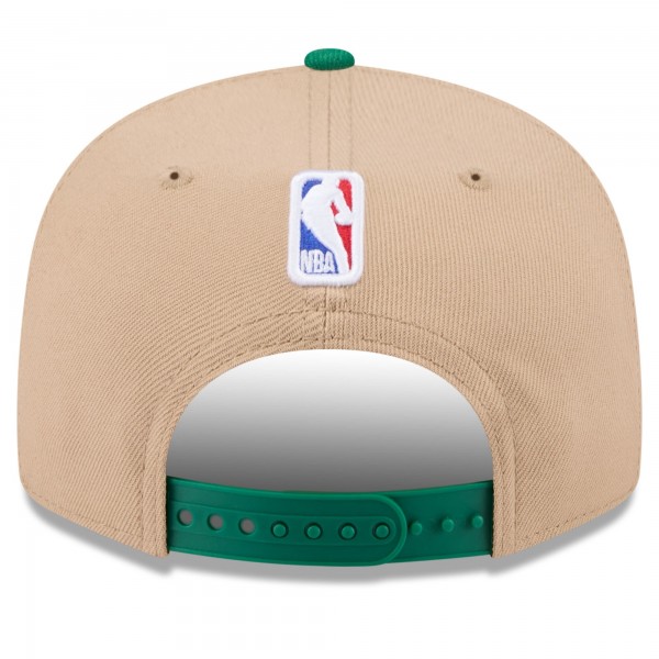 Бейсболка Boston Celtics New Era 2024 NBA Draft 9FIFTY - Tan/Kelly Green
