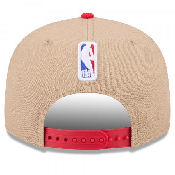 Бейсболка Chicago Bulls New Era 2024 NBA Draft 9FIFTY - Tan/Red