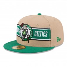 Бейсболка Boston Celtics New Era 2024 NBA Draft 59FIFTY - Tan/Kelly Green