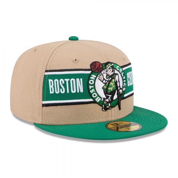 Бейсболка Boston Celtics New Era 2024 NBA Draft 59FIFTY - Tan/Kelly Green