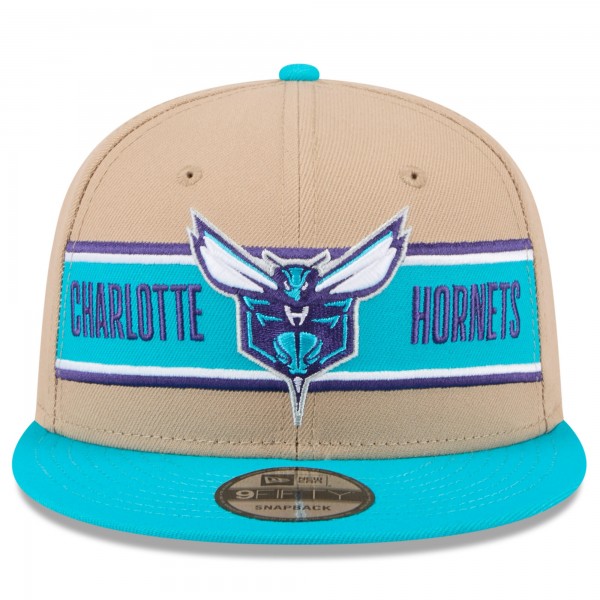 Бейсболка Charlotte Hornets New Era 2024 NBA Draft 9FIFTY - Tan/Teal