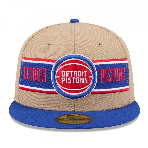 Бейсболка Detroit Pistons New Era Tan/Blue 2024 NBA Draft 59FIFTY