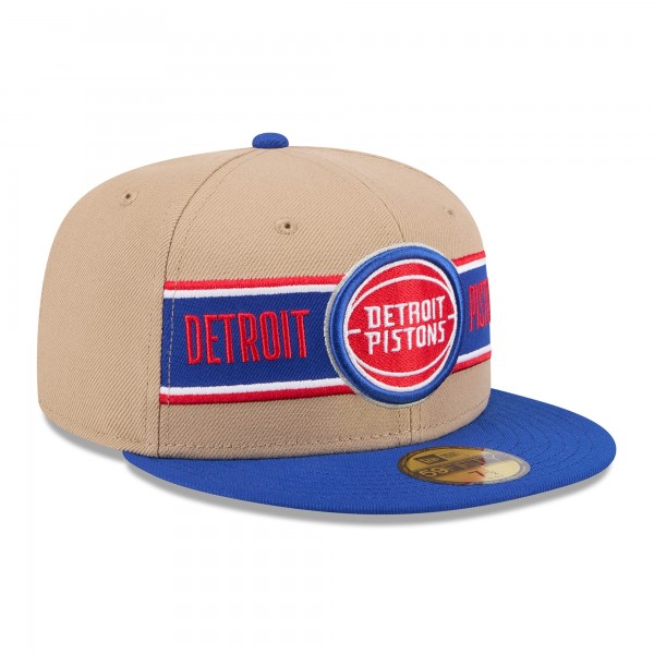 Бейсболка Detroit Pistons New Era Tan/Blue 2024 NBA Draft 59FIFTY
