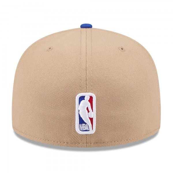 Бейсболка Detroit Pistons New Era Tan/Blue 2024 NBA Draft 59FIFTY