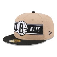 Бейсболка Brooklyn Nets New Era Tan/Black 2024 NBA Draft 59FIFTY