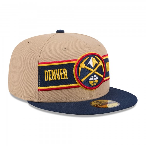 Бейсболка Denver Nuggets New Era Tan/Navy 2024 NBA Draft 59FIFTY