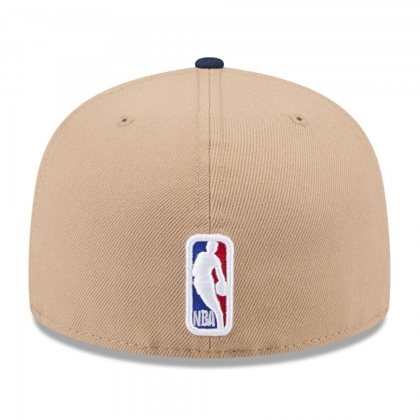 Бейсболка Denver Nuggets New Era Tan/Navy 2024 NBA Draft 59FIFTY