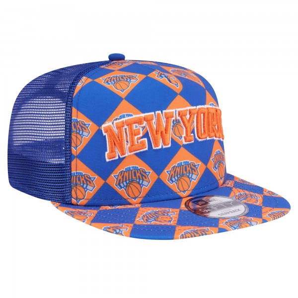 Бейсболка New York Knicks New Era Seeing Diamonds A-Frame Trucker 9FIFTY - Blue
