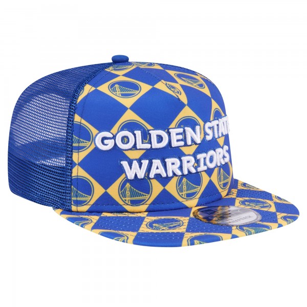 Бейсболка Golden State Warriors New Era Seeing Diamonds A-Frame Trucker 9FIFTY - Royal