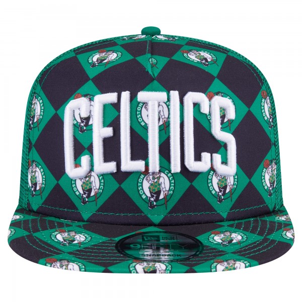 Бейсболка Boston Celtics New Era Seeing Diamonds A-Frame Trucker 9FIFTY - Kelly Green