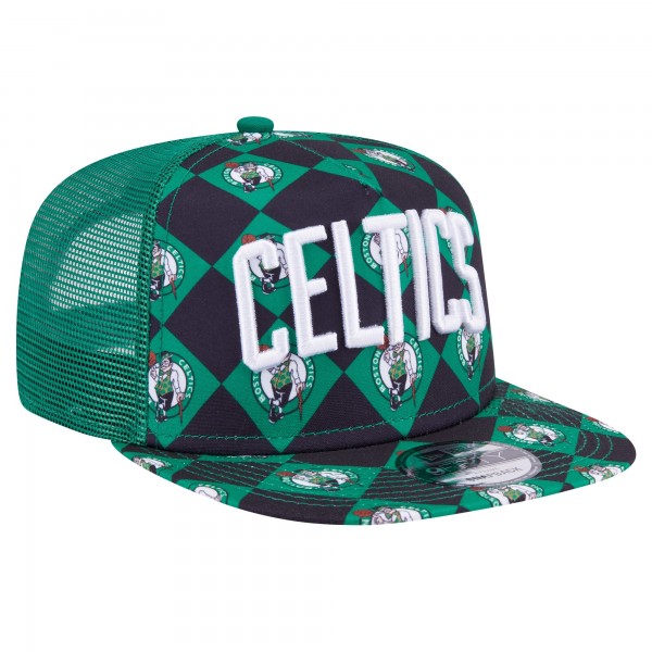 Бейсболка Boston Celtics New Era Seeing Diamonds A-Frame Trucker 9FIFTY - Kelly Green