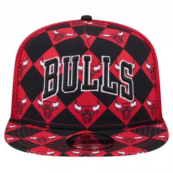 Бейсболка Chicago Bulls New Era Seeing Diamonds A-Frame Trucker 9FIFTY - Red