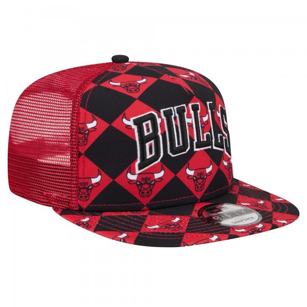 Бейсболка Chicago Bulls New Era Seeing Diamonds A-Frame Trucker 9FIFTY - Red