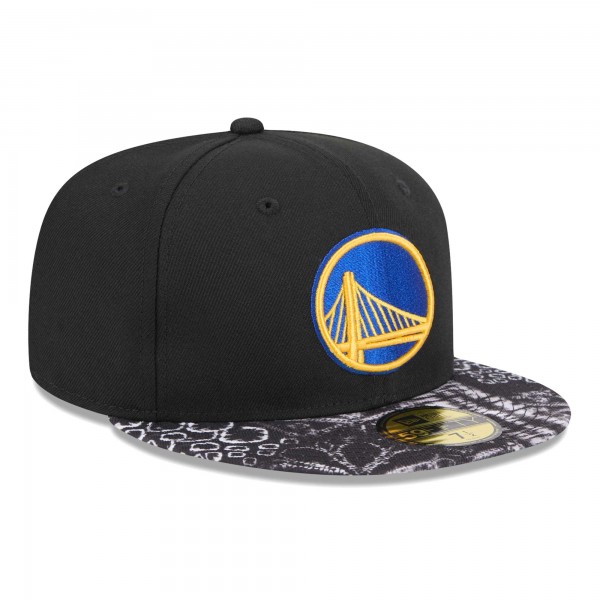 Бейсболка Golden State Warriors New Era Coral Reef Visor 59FIFTY - Black