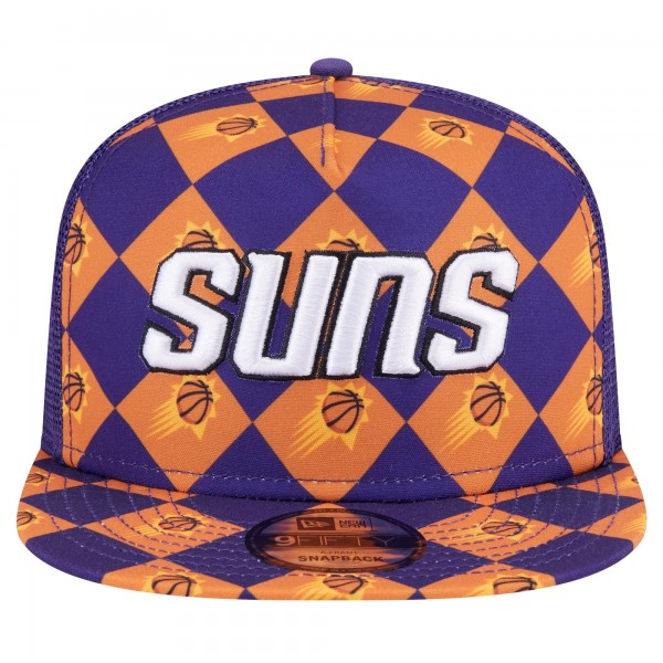 Бейсболка Phoenix Suns New Era Purple Seeing Diamonds A-Frame Trucker 9FIFTY