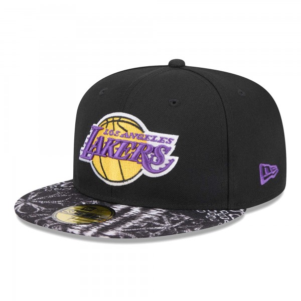 Бейсболка Los Angeles Lakers New Era Coral Reef Visor 59FIFTY - Black