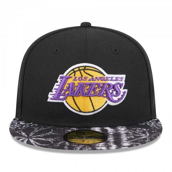 Бейсболка Los Angeles Lakers New Era Coral Reef Visor 59FIFTY - Black