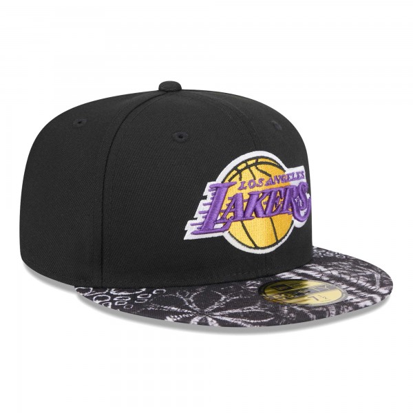 Бейсболка Los Angeles Lakers New Era Coral Reef Visor 59FIFTY - Black