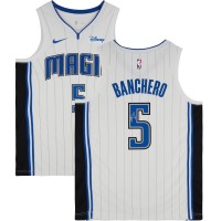 Игровая джерси Paolo Banchero Orlando Magic Autographed Fanatics Authentic White Nike Association Swingman