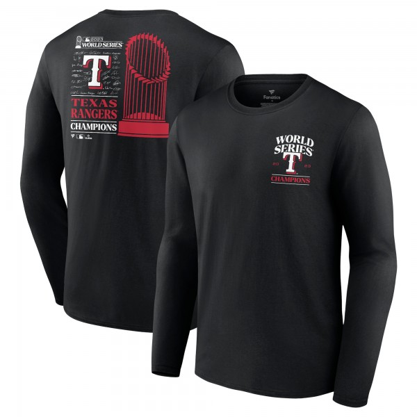 Футболка Texas Rangers 2023 World Series Champions Signature Roster Long-Sleeve - Black