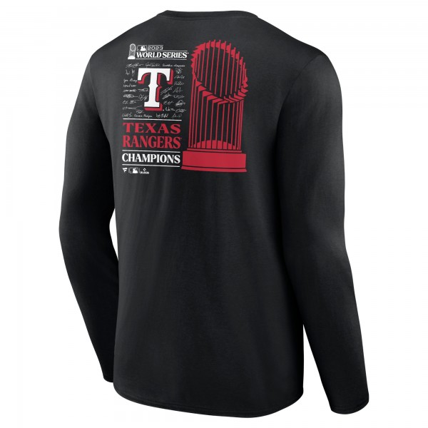 Футболка Texas Rangers 2023 World Series Champions Signature Roster Long-Sleeve - Black