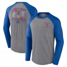 Футболка с длинным рукавом Texas Rangers 2023 World Series Champions Roster Tri-Blend Raglan - Heather Gray