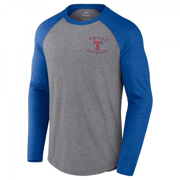 Футболка с длинным рукавом Texas Rangers 2023 World Series Champions Roster Tri-Blend Raglan - Heather Gray