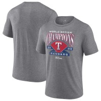 Футболка Texas Rangers 2023 World Series Champions Shut Out Tri-Blend - Heather Gray