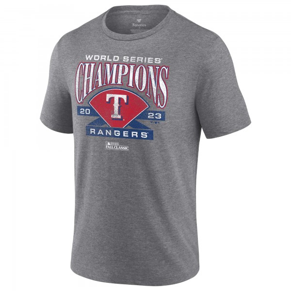 Футболка Texas Rangers 2023 World Series Champions Shut Out Tri-Blend - Heather Gray