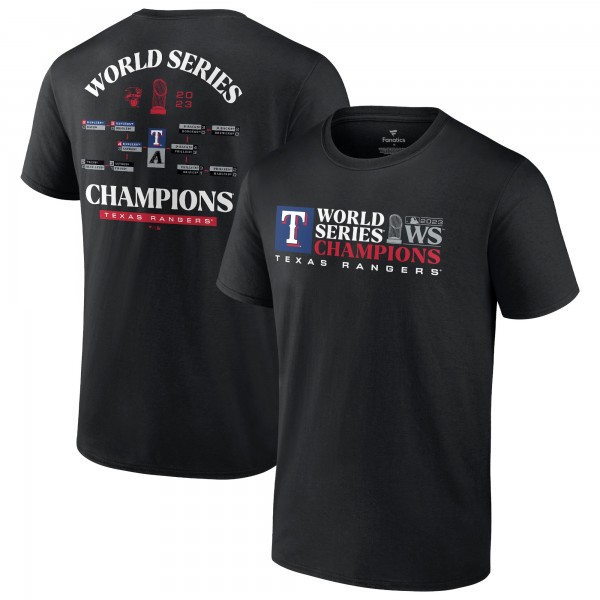 Футболка Texas Rangers 2023 World Series Champions Milestone Schedule - Black