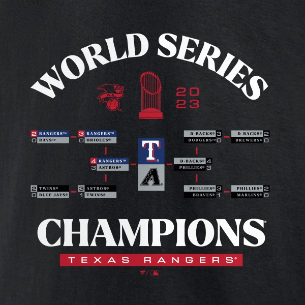 Футболка Texas Rangers 2023 World Series Champions Milestone Schedule - Black