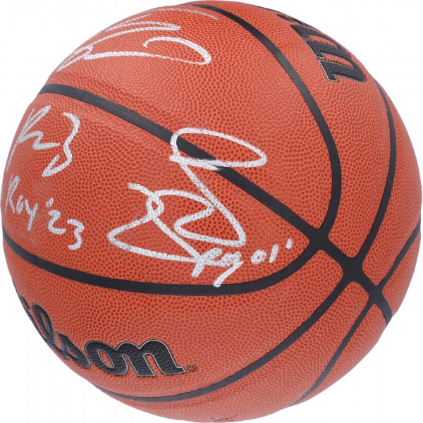 Shaquille ONeal, Paolo Banchero and Mike Miller Orlando Magic Multi-Signed Fanatics Authentic Wilson Authentic Series Indoor/Outdoor Basketball with ROY 01 and ROY 23 Inscriptions - Limited Edition of 23