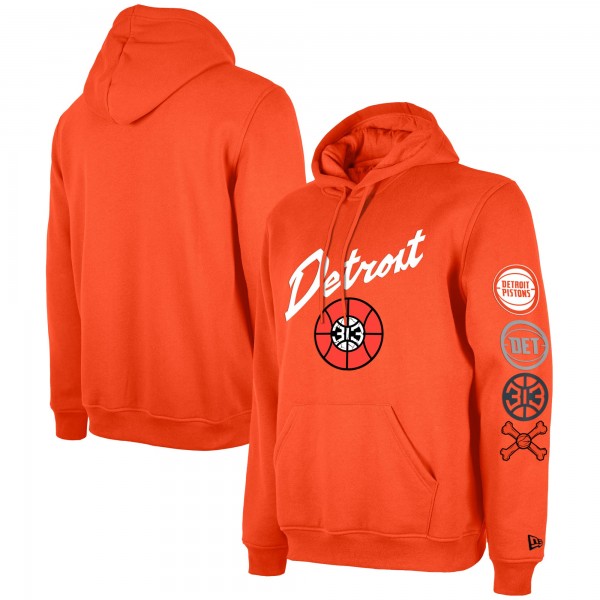 Толстовка Detroit Pistons New Era 2023/24 City Edition - Orange