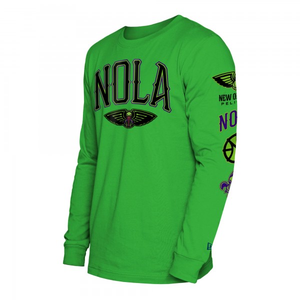 Футболка с длинным рукавом New Orleans Pelicans New Era 2023/24 City Edition - Green