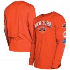 Футболка с длинным рукавом New York Knicks New Era 2023/24 City Edition - Orange