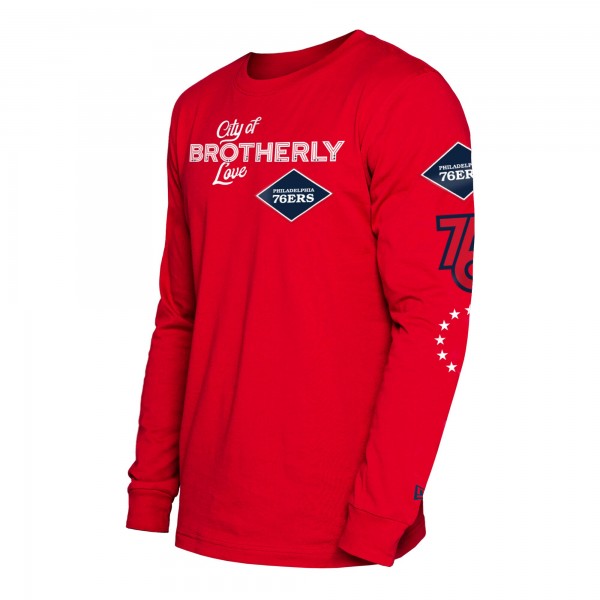 Футболка с длинным рукавом Philadelphia 76ers New Era 2023/24 City Edition - Red