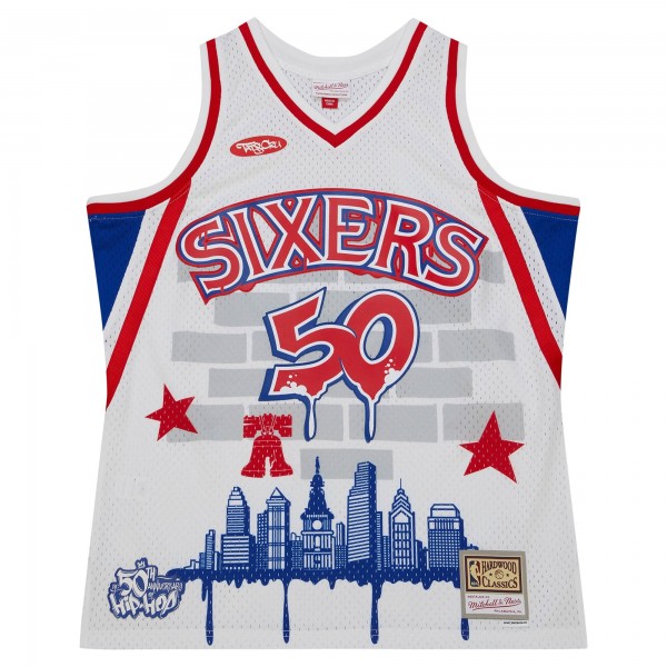 Игровая форма  Philadelphia 76ers Mitchell & Ness x Tats Cru Hardwood Classics Fashion - White