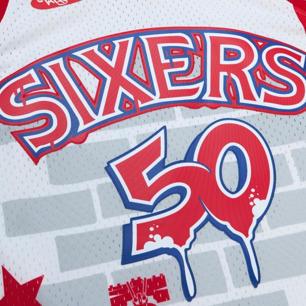Игровая форма  Philadelphia 76ers Mitchell & Ness x Tats Cru Hardwood Classics Fashion - White
