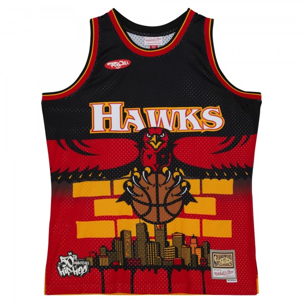 Игровая джерси Atlanta Hawks Mitchell & Ness x Tats Cru Hardwood Classics Fashion - Black
