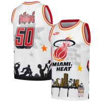 Джерси Miami Heat Mitchell & Ness x Tats Cru White Hardwood Classics Fashion