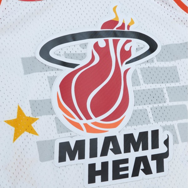 Miami Heat Mitchell & Ness x Tats Cru White Hardwood Classics Fashion Jersey