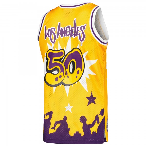Игровая форма Los Angeles Lakers Mitchell & Ness x Tats Cru Hardwood Classics Fashion - Gold