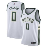 Игровая форма  Damian Lillard Milwaukee Bucks Nike Unisex  Swingman Player - Association Edition - White